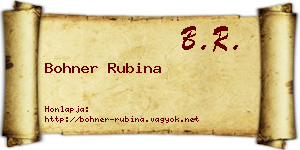Bohner Rubina névjegykártya